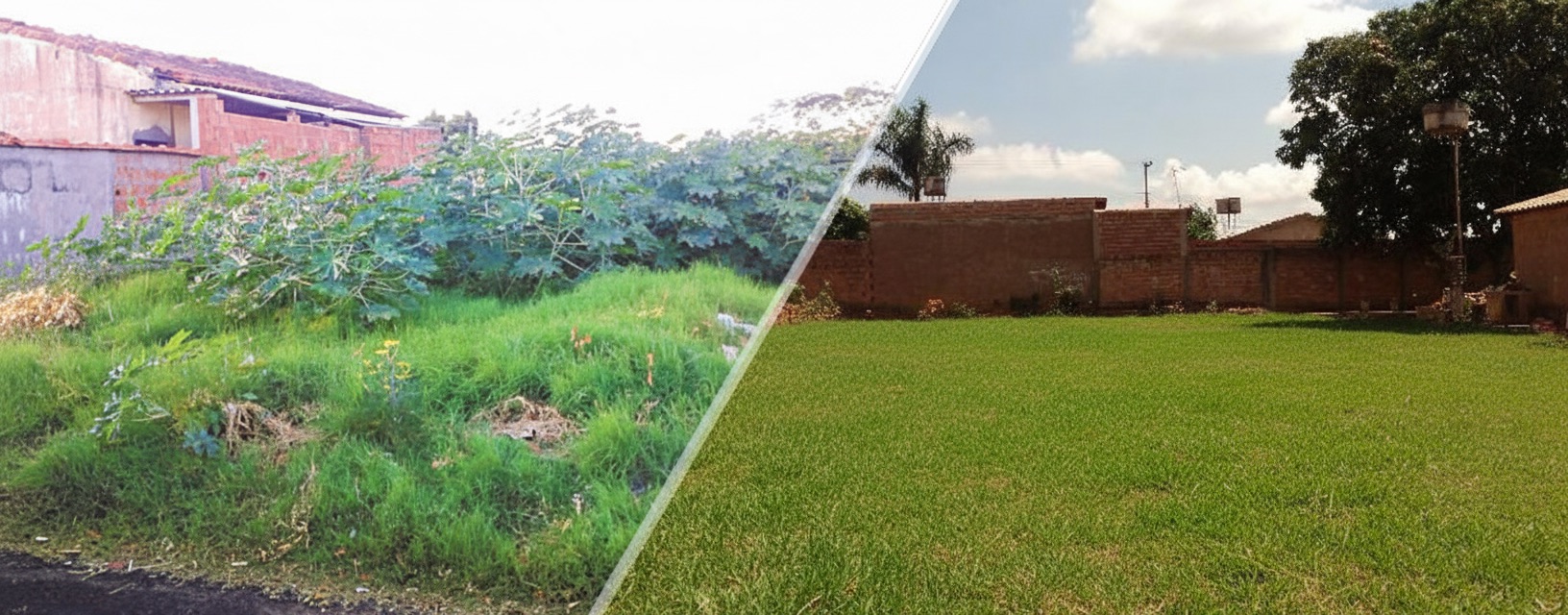 Antes e Depois da Limpeza de Lote em Anápolis